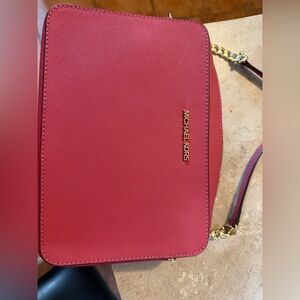 Michael Kors Rose Pink Saffiano Crossbody Bag with Gold Hardware